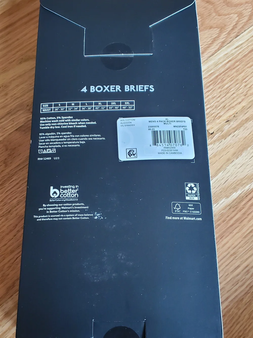 NIB No Boundaries Men's Boxer Briefs 4-Pack Size XL 40-42 Stretch